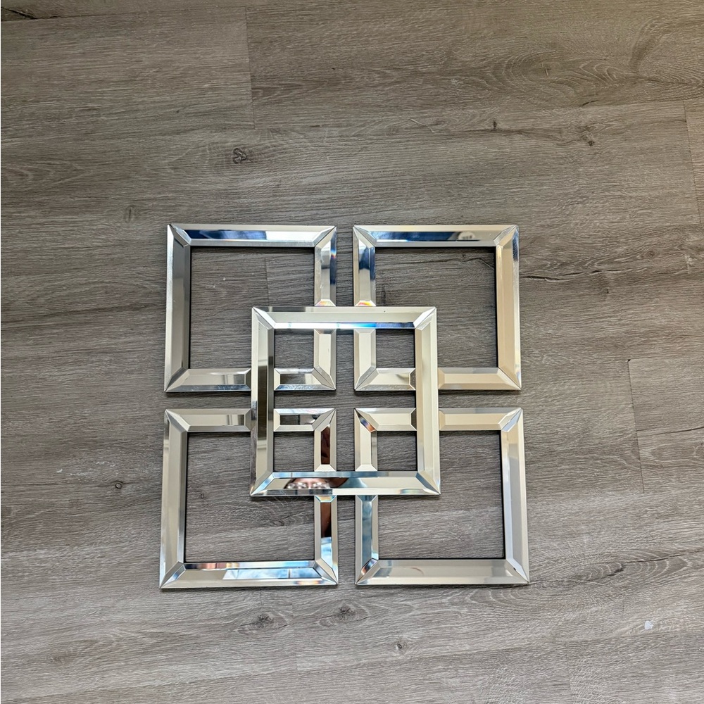 Modern Silver Geometric Wall Decor - Acrylic